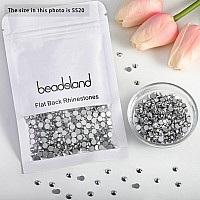 Beadsland 2880Pcs Flat Back Crystal Rhinestones Round Gems For Nail Art And Craft Glue Fix Silver Hematite Ss20 4648Mm