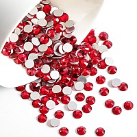 Beadsland 2880Pcs Flat Back Crystal Rhinestones Round Gems For Nail Art And Craft Glue Fix Siam Ss20 4648Mm