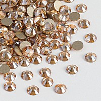 Beadsland 2880Pcs Flat Back Crystal Rhinestones Round Gems For Nail Art And Craft Glue Fix Golden Shadow Ss16 3840Mm