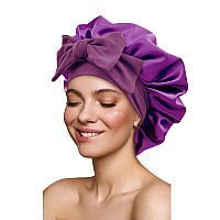 Satin Bonnet Silk Bonnet Hair Bonnet For Sleeping Large Bonnets With Tie Band Hair Wrap With Adjustable Straps Hair Cap Night Sl