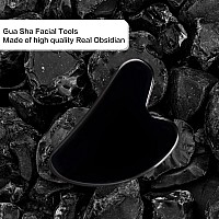 Fuiyoocen Gua Sha Facial Tools Natural Obsidian Guasha Tool For Face Double Chin Jawline Gua Sha Stone Selfskin Care Face S