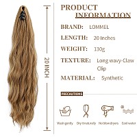 Lommel Ponytail Extension Claw Clip Ponytail Extension For Women 20 Inch Long Wavy Ponytail Extensions Synthetic Ponytail Hairpi