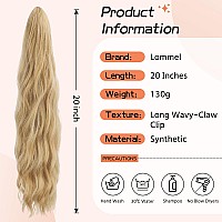 Lommel Ponytail Extension Claw Clip Ponytail Extension For Women 20 Inch Long Wavy Ponytail Extensions Synthetic Ponytail Hairpi