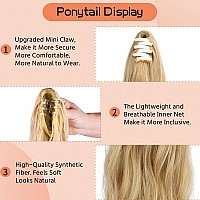 Lommel Ponytail Extension Claw Clip Ponytail Extension For Women 20 Inch Long Wavy Ponytail Extensions Synthetic Ponytail Hairpi