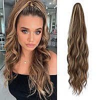 Lommel Ponytail Extension Claw Clip Ponytail Extension For Women 20 Inch Long Wavy Ponytail Extensions Synthetic Ponytail Hairpi