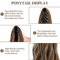 Lommel Ponytail Extension Claw Clip Ponytail Extension For Women 20 Inch Long Wavy Ponytail Extensions Synthetic Ponytail Hairpi