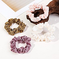 Satin Silk Hair Ties Small Mini Scrunchy For Women Thick Hair Accessories Cute Soft No Slip Hair Elastics Ponytail Holder For C