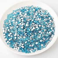 Beadsland 288Pcs Flat Back Crystal Rhinestones Round Gems For Nail Art And Craft Glue Fixaquamariness347173Mm