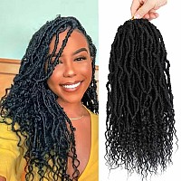 8 Packs Goddess Locs Crochet Hair 14 Inch Soft Locs Crochet Braids Curly Ends Boho Crochet Dreads Loc Hair For Women 14Inchpac