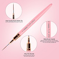 5Pcs Nail Art Liner Brushesliner Brush For Nailsnail Art Brush For Long Linesthin Detailsfine Drawingliner Brush Uv Gel Pol