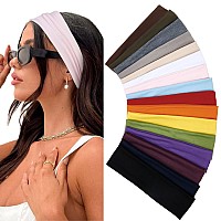 Multicolor Fashion Womens Hair Accessories 16 Pack Elastic Nonslip Soft Cloth Headbands For Yoga Running And Sports