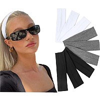 Fashionable Hair Accessories For Women Nonslip Elastic Cloth Headbands In Black And White 9 Pack