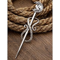 Haquil Dragon Crescent Moon Hairpin Metal Alloy Hair Accessory With Antique Silver Finish Viking Dragon On Moon Hair Pin Perfe