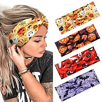 Aktvshow Headbands For Women Knotted Headband Elastic Head Bands Womens Hair Band Nonslip Turban Printed Stylish Sport Sweat H