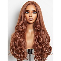 Gorgius Orange Brown Wig Glueless Loose Wave Pre Plucked Wigs With Natural Hairline 33 Colored Bleached Knots Crafted With Styl