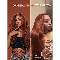 Gorgius Orange Brown Wig Glueless Loose Wave Pre Plucked Wigs With Natural Hairline 33 Colored Bleached Knots Crafted With Styl