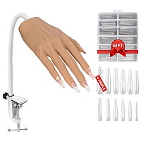 Lionvison Practice Hand For Acrylic Nails Realistic Silicone Nail Hand Practice Flexible Fake Nail Mannequin Training Hand For