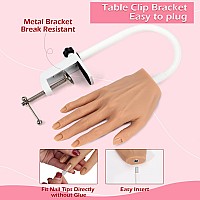 Lionvison Practice Hand For Acrylic Nails Realistic Silicone Nail Hand Practice Flexible Fake Nail Mannequin Training Hand For