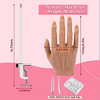 Lionvison Practice Hand For Acrylic Nails Realistic Silicone Nail Hand Practice Flexible Fake Nail Mannequin Training Hand For