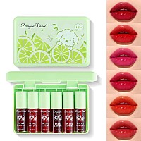 6 Colors Lip Tint Stain Korean Lip Gloss Watery Lip Stain Mini Liquid Lipstick Multiuse Lip And Cheek Tint Nonstick Cup Li