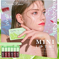 6 Colors Lip Tint Stain Korean Lip Gloss Watery Lip Stain Mini Liquid Lipstick Multiuse Lip And Cheek Tint Nonstick Cup Li