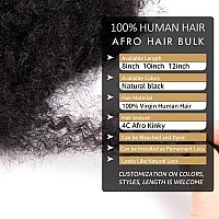 Daixi 100 Real Human Hair Afro Kinkys Bulk 6 Inch 1 Packs 50G For Dreadlock Extensions Create Repair And Extend Handmade Perma