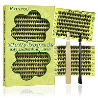 Lash Clusters 3D Effect Individual Lashes Keyyou 300Pcs 40D D Curl 13Mm Eyelash Clusters Wispy Lashes Fluffy Cluster Lashes Natu