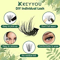 Lash Clusters 3D Effect Individual Lashes Keyyou 300Pcs 40D D Curl 13Mm Eyelash Clusters Wispy Lashes Fluffy Cluster Lashes Natu