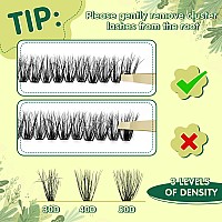 Lash Clusters 3D Effect Individual Lashes Keyyou 300Pcs 40D D Curl 13Mm Eyelash Clusters Wispy Lashes Fluffy Cluster Lashes Natu