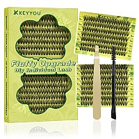 Lash Clusters 3D Effect Individual Lashes Keyyou 300Pcs 30D D Curl 15Mm Eyelash Clusters Wispy Lashes Fluffy Cluster Lashes Natu