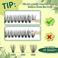 Lash Clusters 3D Effect Individual Lashes Keyyou 300Pcs 40D D Curl 12Mm Eyelash Clusters Wispy Lashes Fluffy Cluster Lashes Natu