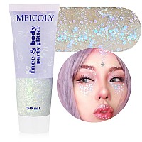 Meicoly Chameleon Iridescent White Body Glitterchunky Face Glitter Paintcolor Changing Mermaid Face Glitter Gelopal Glitter S