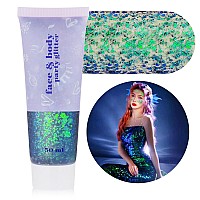 Meicoly Chameleon Green Body Glitterchunky Glitter Face Paintcolor Changing Mermaid Face Glitter Gelholographic Glitter Sequi