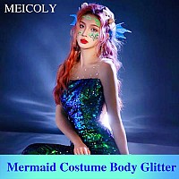 Meicoly Chameleon Green Body Glitterchunky Glitter Face Paintcolor Changing Mermaid Face Glitter Gelholographic Glitter Sequi