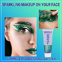 Meicoly Chameleon Green Body Glitterchunky Glitter Face Paintcolor Changing Mermaid Face Glitter Gelholographic Glitter Sequi