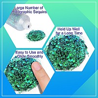 Meicoly Chameleon Green Body Glitterchunky Glitter Face Paintcolor Changing Mermaid Face Glitter Gelholographic Glitter Sequi