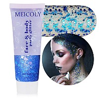 Meicoly Chameleon Blue Body Glitterchunky Face Glitter Gelcolor Changing Mermaid Singer Concerts Glittersparkling Glitter For