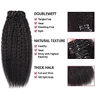 Alishow Kinky Straight Clip In Hair Extensions Real Human Hair For Black Women 22 Inch Virgin Hair Clip In Full Head Unprocessed