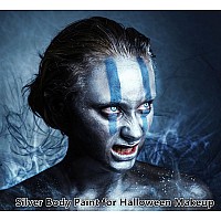 Go Ho Creamblendable Silver Face Paint 106 Ozwaterproof Metallic Silver Face Paint Stick For Halloween Cosplay Sfx Makeups