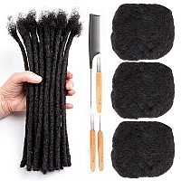 Daixi 6 Inch Jet Black Afro Kinkys Bulk 100 Real Human Hair 3 Packs 150G For Dreadlock Extensions Create Repair And Extend Han