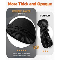 Beace Silk Satin Lined Pretied Turban Durag Head Wrap For Men Women Halo Turban Skull Cap Bonnet Hair Cover For Sleeping Pin