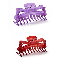 Prettyou Thick Hair Super Large Clips Crystal Plastic Claw Clamps Hairgrips Clips Accessories For Women 2 Pack R