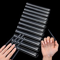 Inenk 5Xl Extra Long Tapered Square Full Cover Nail Tips Square Straight Nail Tips Clear No Trace False For Press On Nails Man