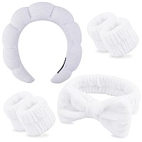 Chanaco Teen Girl Gifts Trendy Spa And Skincare Headband Hair Band With Wrist Bands For Face Washing Women Hair Accessories