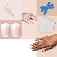 Liarty 120 Pcs Press On Nails Short French Tip False Nails Manicure 12 Size Acrylic Full Cover Artificial Fake Nails Natural