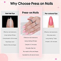 10 Packs Press On Nails Short Kit 240Pcs Gel Fake Nails With Glue Solid Color Full Cover Glue On Nails Set Acrylic Nails Pre