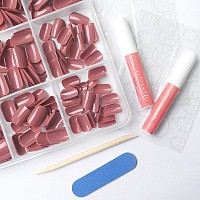 Loveourhome 360Pc Square Press On Nails Short Fake Nails Press Ons Nails Square Brown Acrylic Nail Tips Full Cover Glue Nails Sh