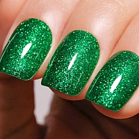 Ozzeal Glitter Gel Polish Christmas Green Glitter Gel Nail Polish Sparkle Shimmer Gel Glitter Nail Polish Fall Winter Soak Off L