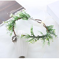 Vivivalue Woodland Flower Crown Forest Fairy Headpiece Elf Headband Elven Leaf Tiara For Women Girls Halloween Renaissance Weddi