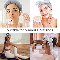 Chanaco Hairband Skin Care Headband With Bow Makeup Headband Womens Hair Accessory Set Of 2 Headbands And 4 Wristbands